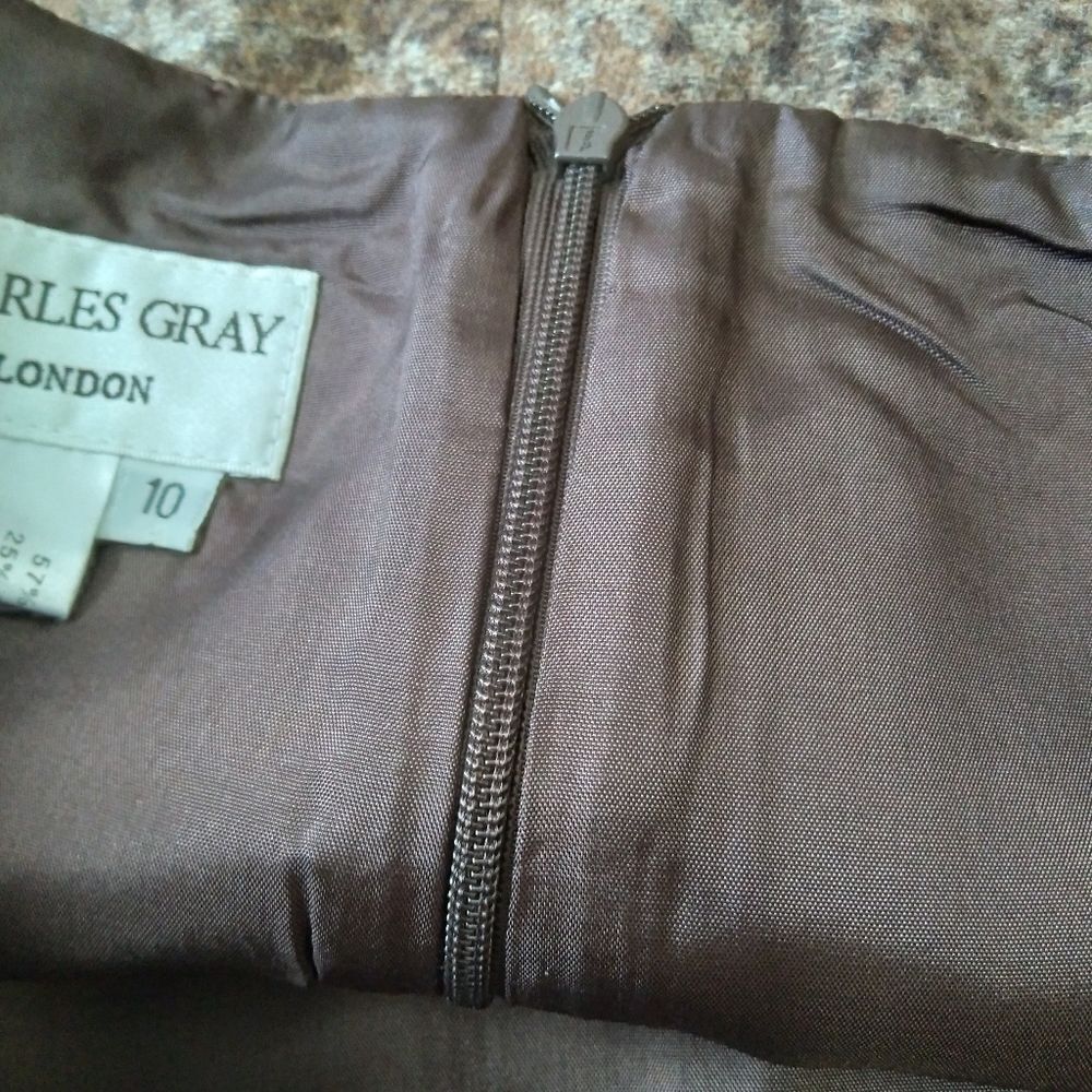 Vintage Charles Gray London Brown Leopard Animal Print Pencil Skirt Women's 10 - Picture 6 of 12